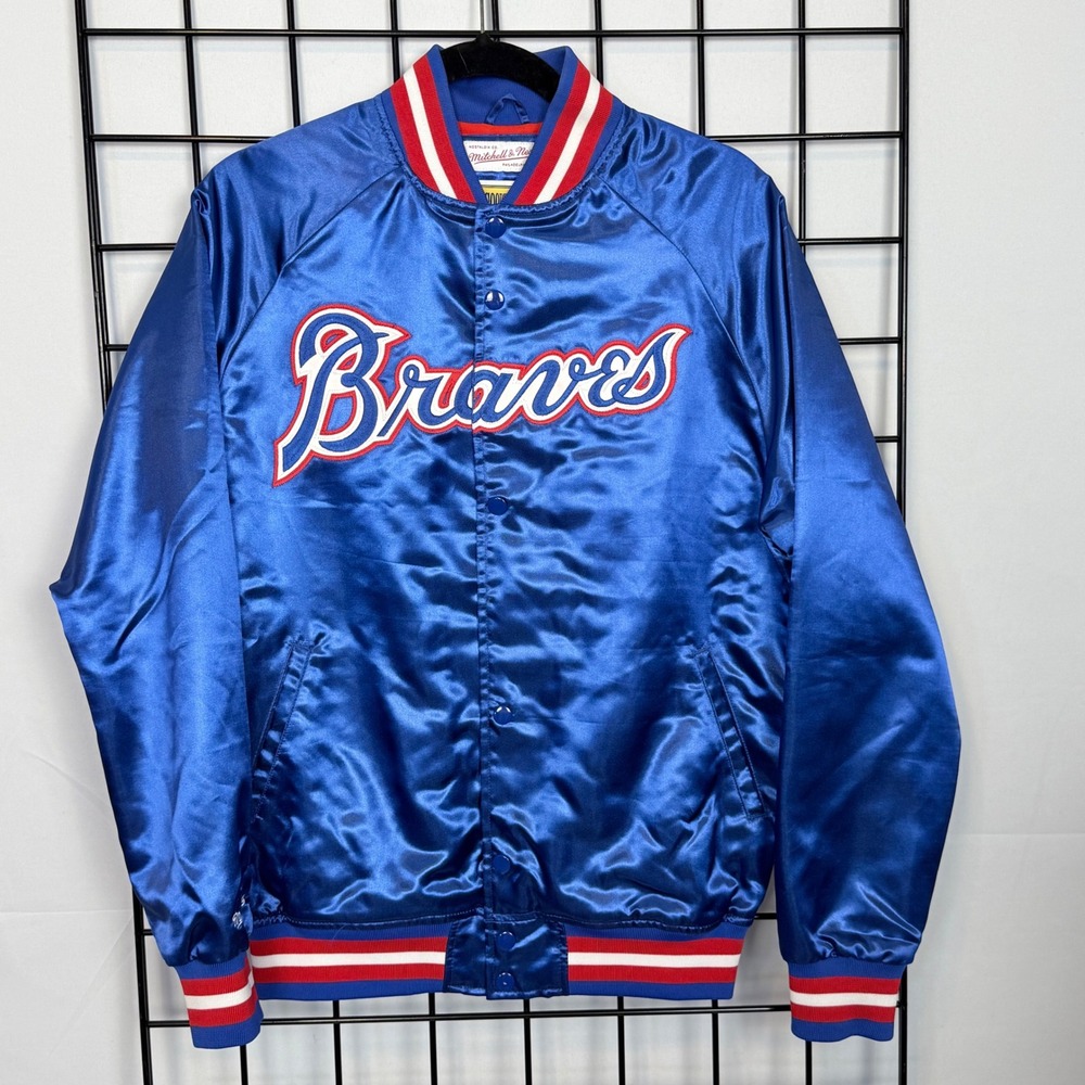 Atlanta Braves MLB Mitchell Ness Cooperstown Collection Satin Jacket Mens Small